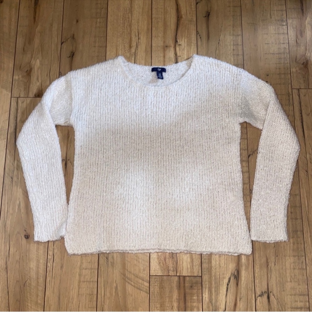 Cream gap fuzzy sweater